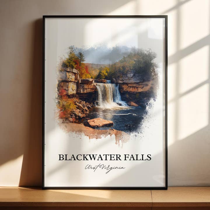 Blackwater Falls Art, Blackwater Falls WV Print, West Virginia Artwork, Thomas WV Gift, Travel Print, Travel Poster, Housewarming Gift for wholesale by Premium Travel Art