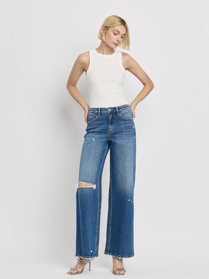 BLITHE HIGH RISE WIDE LEG JEANS F5684 for wholesale on Faire