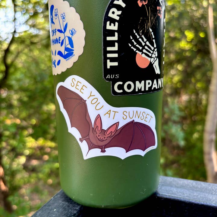 Petrichor & Co. - Wholesale Sticker - See You at Sunset Bat Sticker – Austin Texas Wildlife3