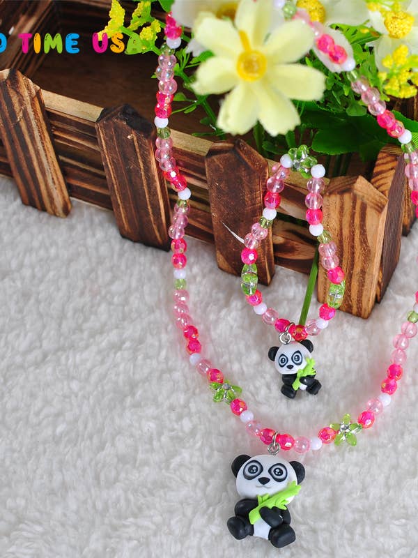 CHILDREN'S FASHION PANDA MATCHING BRACELET & NECKLACE for wholesale by Solo Time USA