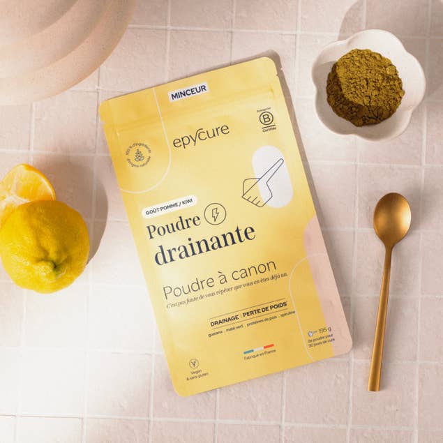 Epycure - Wholesale Protein/Superfood Powder - DRAINING POWDER Apple/Kiwi flavor - 1 MONTH - 6.5g/day 1