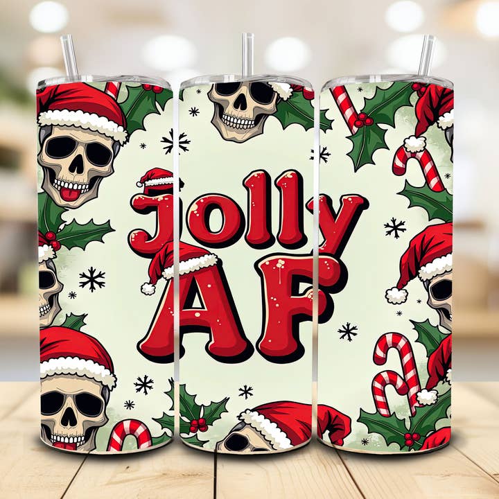Jolly AF Weihnachtsbecher, 20 oz. Edelstahl für den Großhandel von Stencil Art Canada
