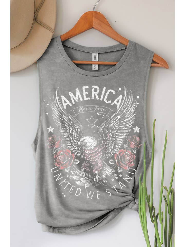 HRTandLUV – Großhandel Tanktop – Damen – AMERICAN BONE FREE TANKTOP MIT MINERALGRAFIK