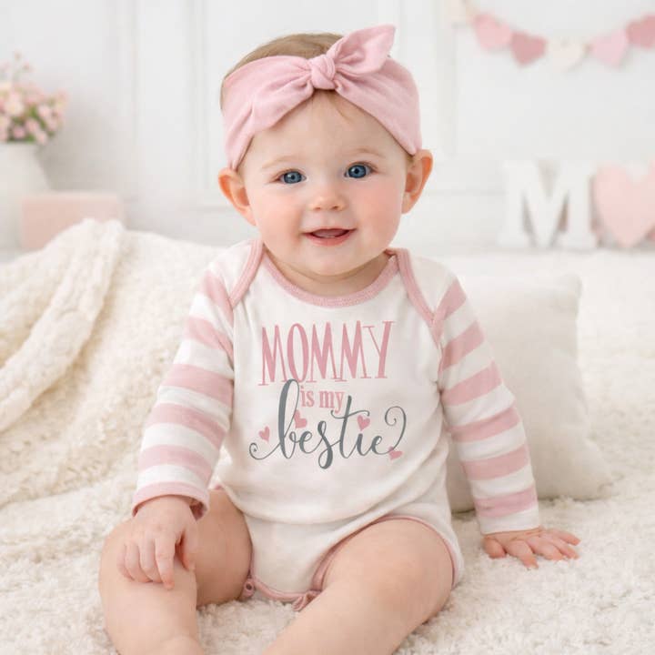 Mommy Is My Bestie Baby Bodysuit – Cotton Mother’s Day Gift for wholesale by Tesa Babe