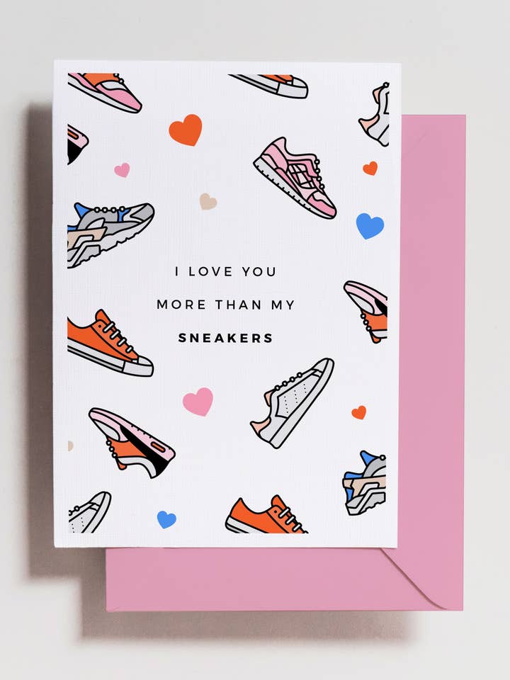 Sneakers Love Card for wholesale by Haven Print Co.