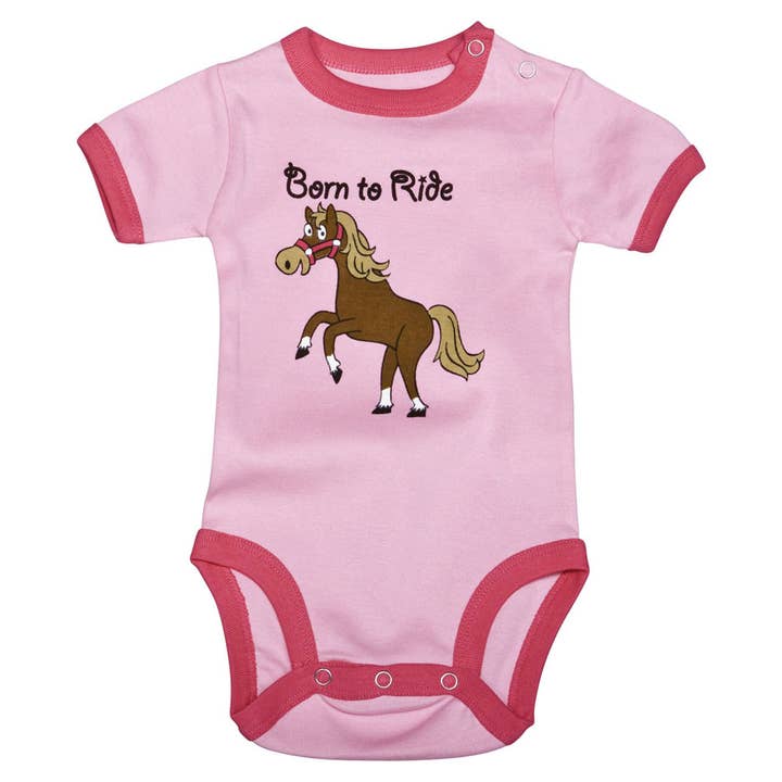 Pferd Geboren Zum Reiten Baby Strampler für den Großhandel von Official Store