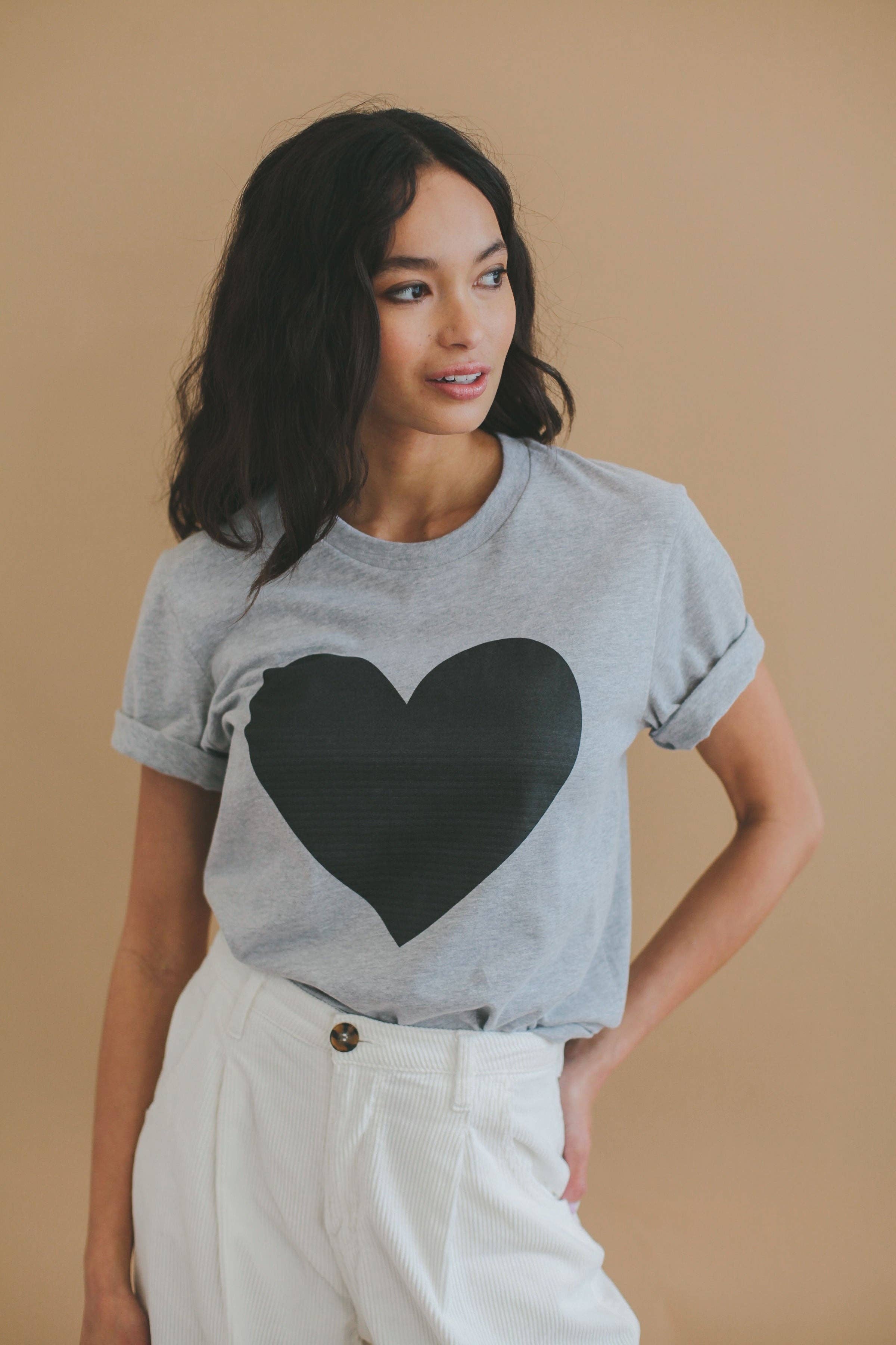 Joseph + Sue – wholesale Screen printed t-shirt – Women′s – Big Heart T-Shirt1