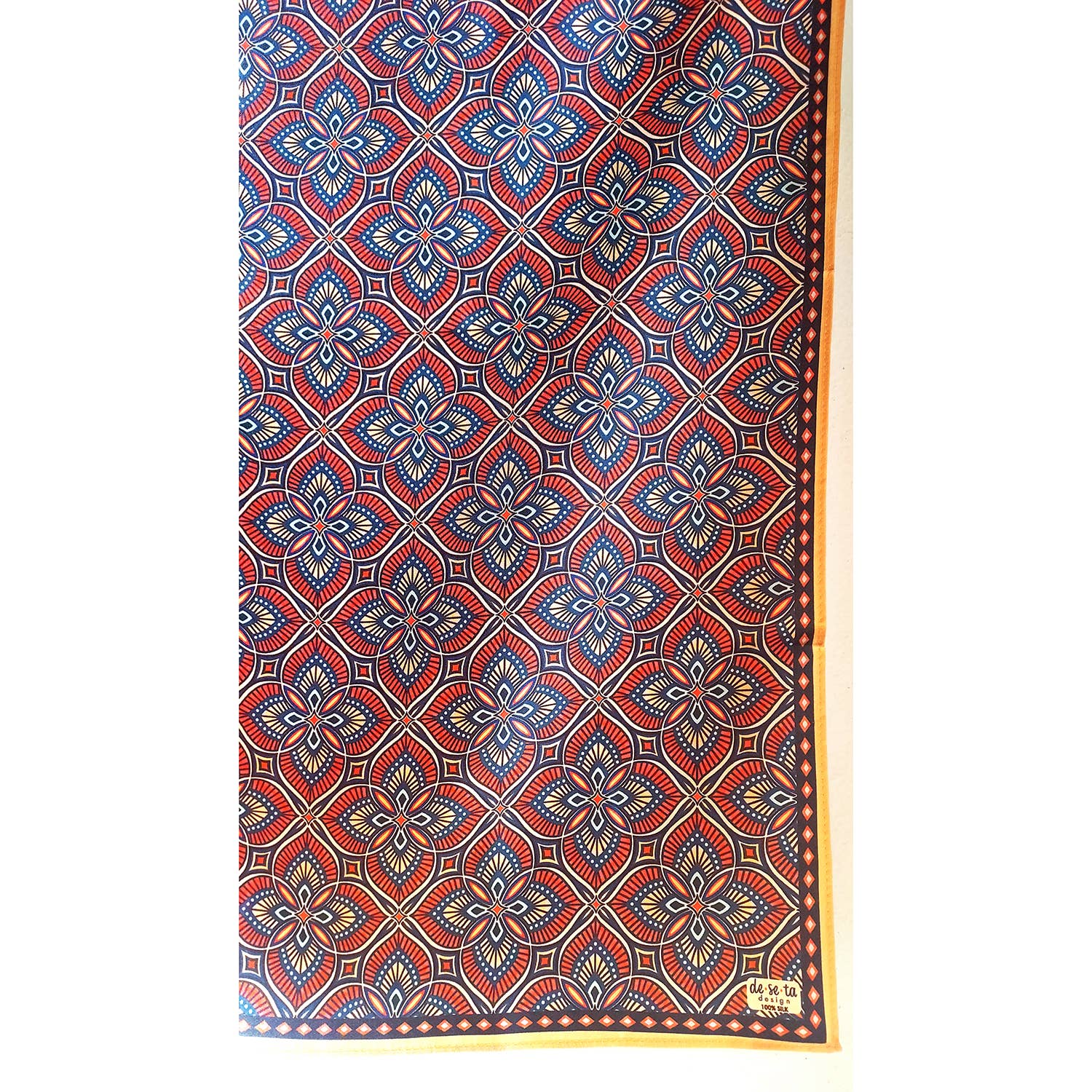 Deseta Design - Wholesale Scarf - Women's - Quatrefoil Meskel (Cross) Ethiopian Pattern Silk Scarf2