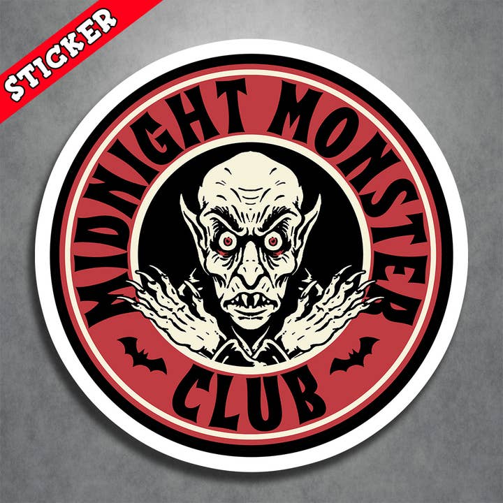 Adesivo Nosferatu Dracula Midnight Monster Club Vampiro per la vendita all'ingrosso da parte di Monsters and Martians LLC