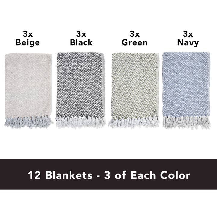 Arkwright Home - Wholesale Throw Blanket - Throw Blanket, Patterned Cotton with modern design4