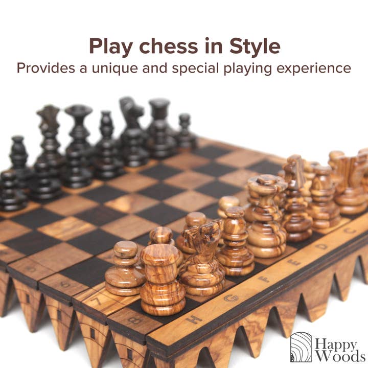 Next Day Shop - Wholesale Board Game - Foldable Wood Chess Set handmade of Olive Wood4