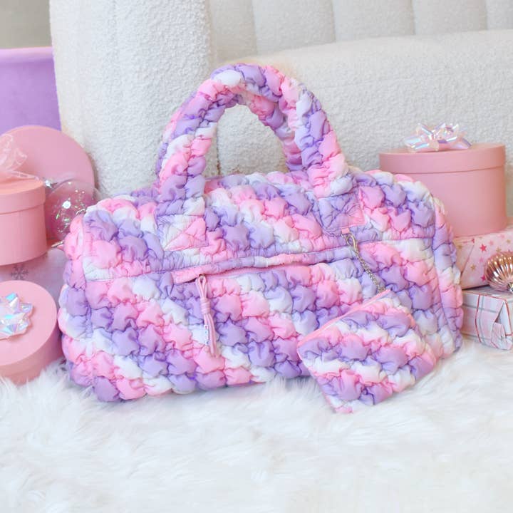 OMG Accessories - Wholesale Weekender Bag - Kids - Quilted Scrunchies Large Duffle Bag