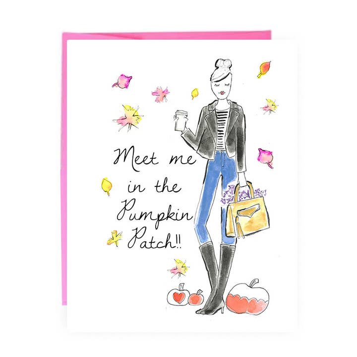 Meet me in the Pumpkin Patch Card | Fall Greeting Card for wholesale by Lacee Swan