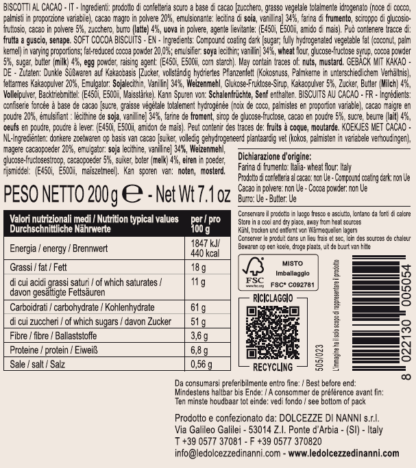 Le Dolcezze di Nanni - Wholesale Cookie - 505 Morbiducci with cacao, soft biscuits made in Italy3