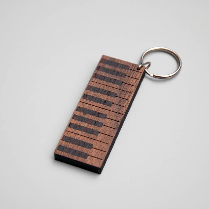 Berben Design - Wholesale Sleutelhanger - Uniseks - Piano sleutelhanger Walnoot3