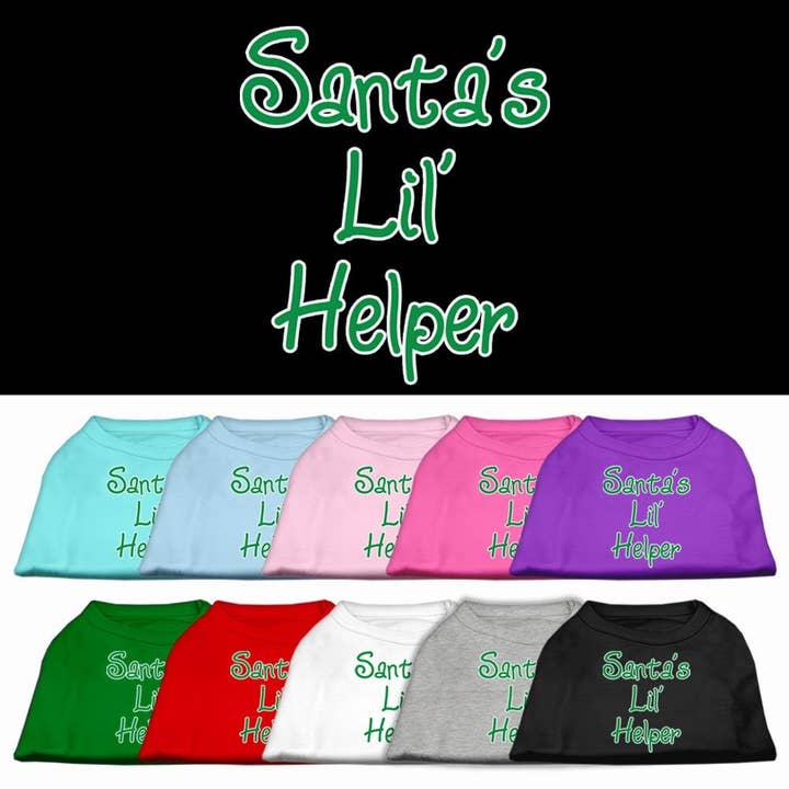 Christmas Screenprinted Dog Shirt, "Santa's Lil Helper" for wholesale by As You Wish Apparel