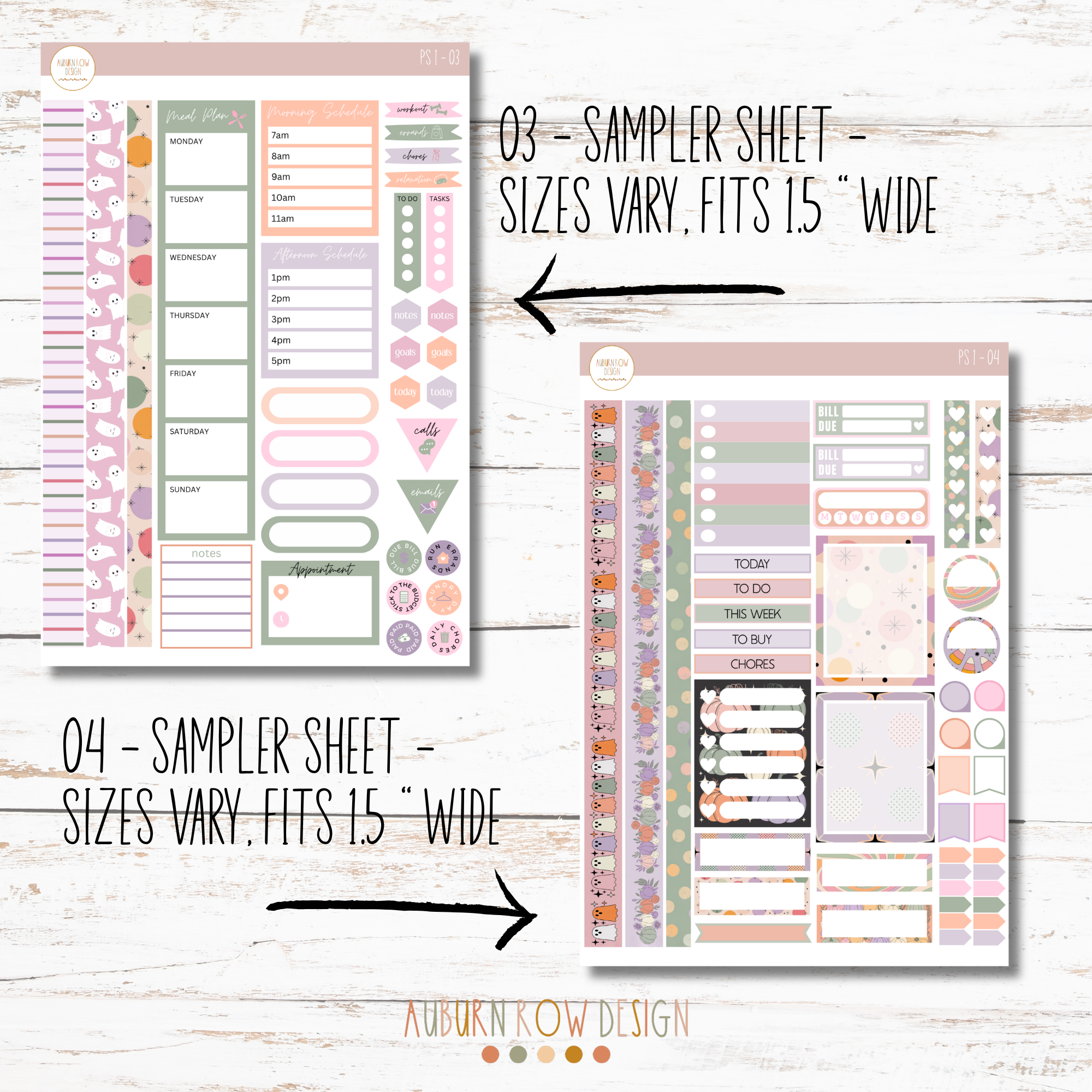 Auburn Row Design - Wholesale Planner - Pastel Halloween Vertical Weekly Planner Kit 2
