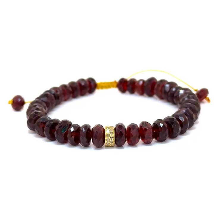 Garnet Row Diamond Roundel Macrame Bracelet for wholesale by Mabel Chong