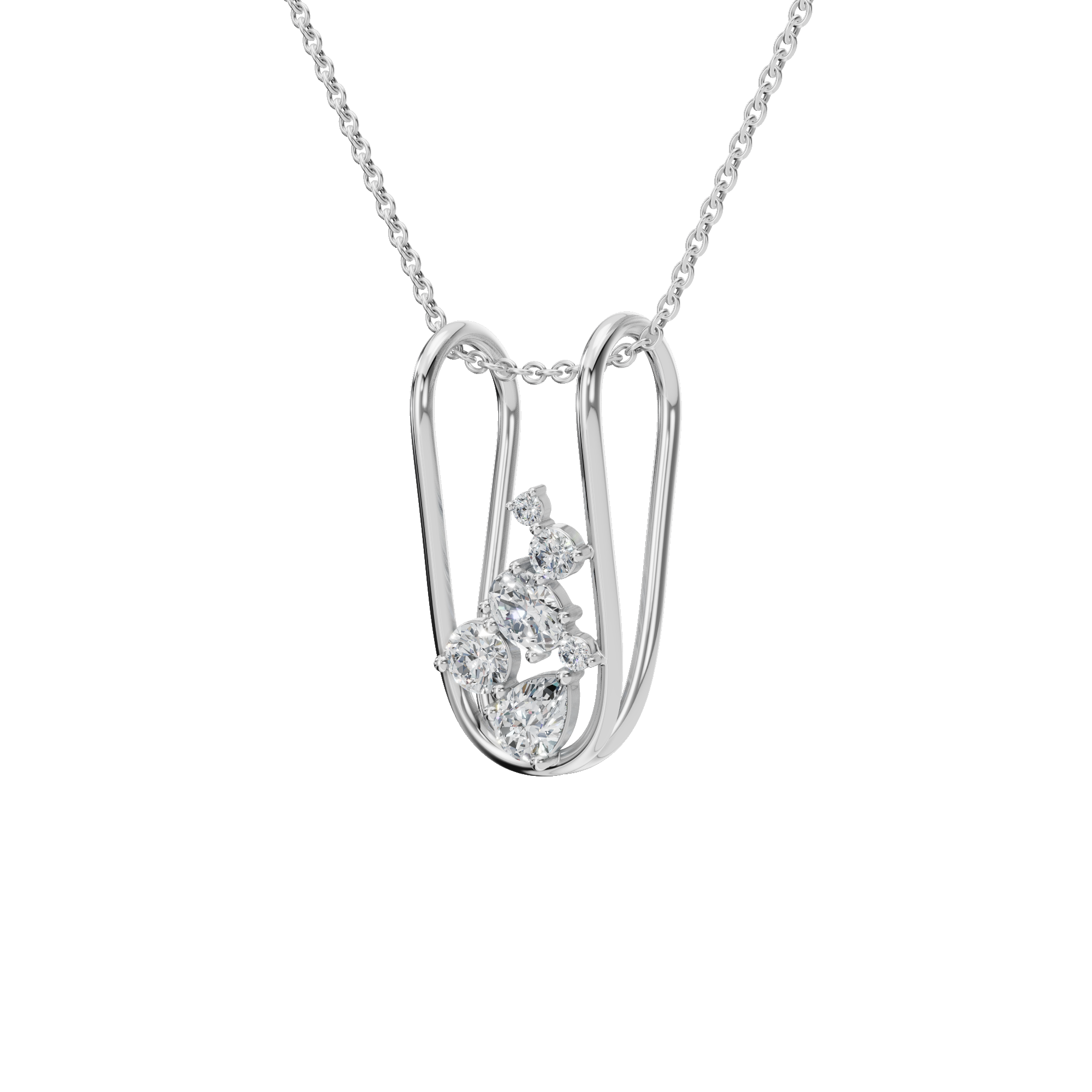 PureYou Jewelry – wholesale Hänge-/berlockhalsband – 14K Guld Diamantkluster Halsband, Naturligt Diamanthalsband5