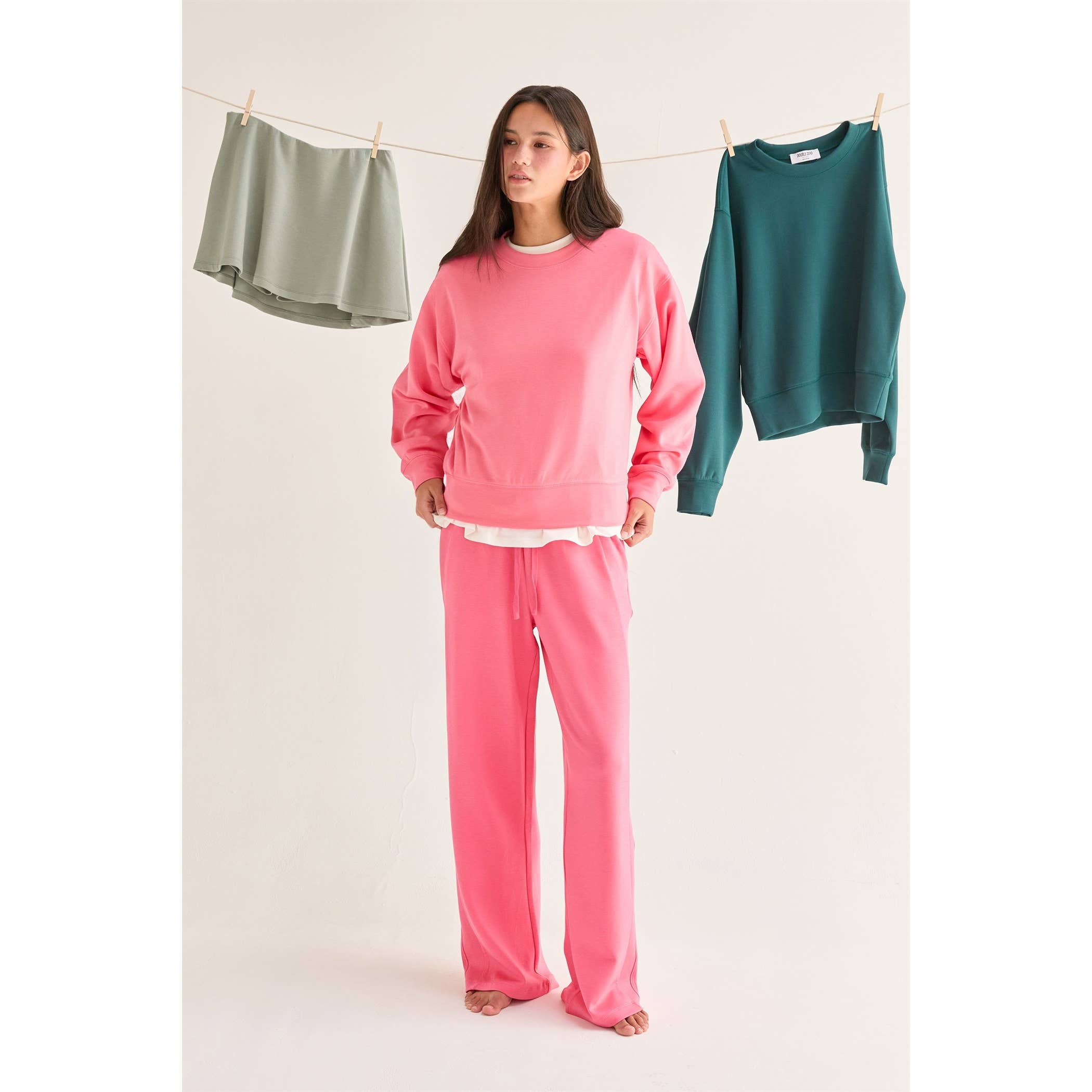 Double Zero – wholesale Sweatshirt - Dam – Dubbelstickad sweatshirt med rund hals38