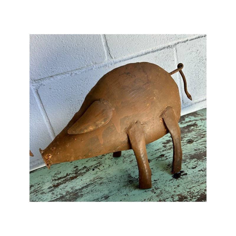 Paloma Black (Casa Natura Design, S.L.) - Wholesale Decorative Figurine - Set Of 3 Recycled Metal Decorative Pig Statues7