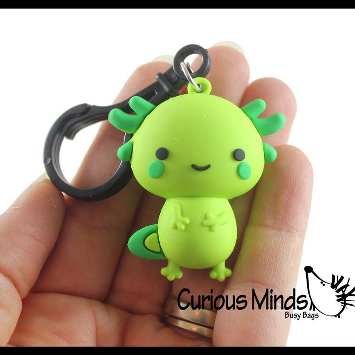 Curious Minds Toys - Wholesale Sleutelhanger - Kinderen - 1 Axolotl-accessoire - klein op clip voor sleutelhanger, rugzak