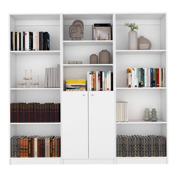 Treevol Furniture - Wholesale Bookcase - Oasis 3 Piece Living Room Set with 3 Bookcases, White