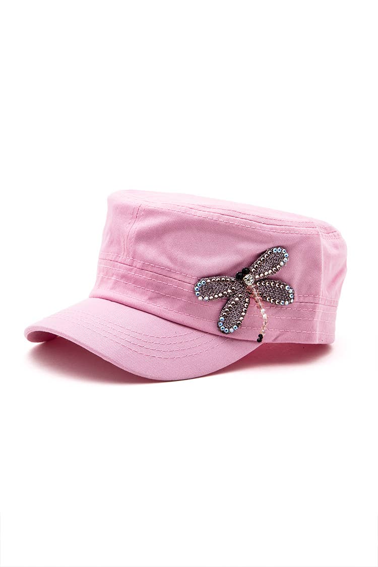 Artini Accessories - Wholesale Baseball Cap - Women's - 3D Dragonfly Beaded Statement Cadet Hat6