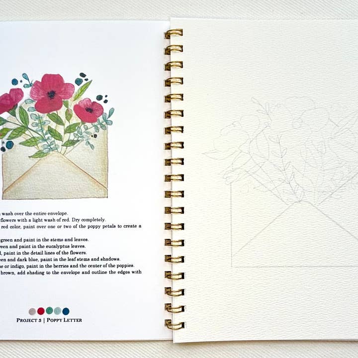 Paint & Pigment Studios - Wholesale Sketchbook/Sketchpad - Flowers Watercolor Workbook