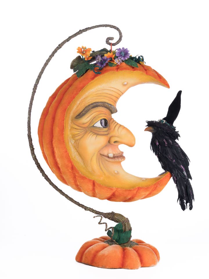 Décoration murale ou dessus de table Pumpkin Moon Witch pour la vente par Katherine's Collection