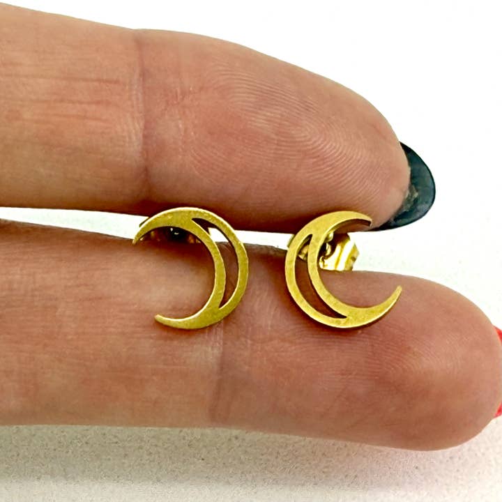 Liv Rocks - Wholesale Stud/Post Earrings - Crescent Moon Earrings