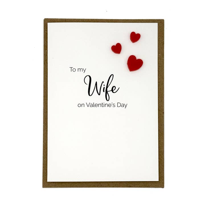 Carte de cœur en acrylique To My Wife On Valentine's Day pour la vente par Altered Chic