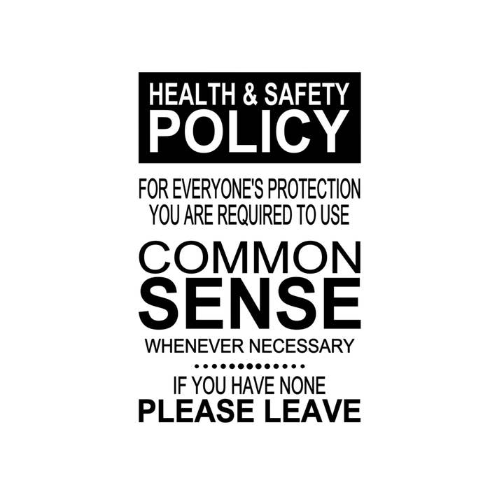 Healthy & Safety Policy For Everyone's Protection Sticker for wholesale by Stick-It Expressions