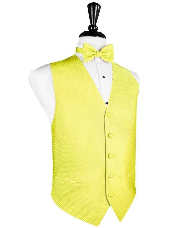 Lemon Palermo Tuxedo Vest for wholesale by Cardi International
