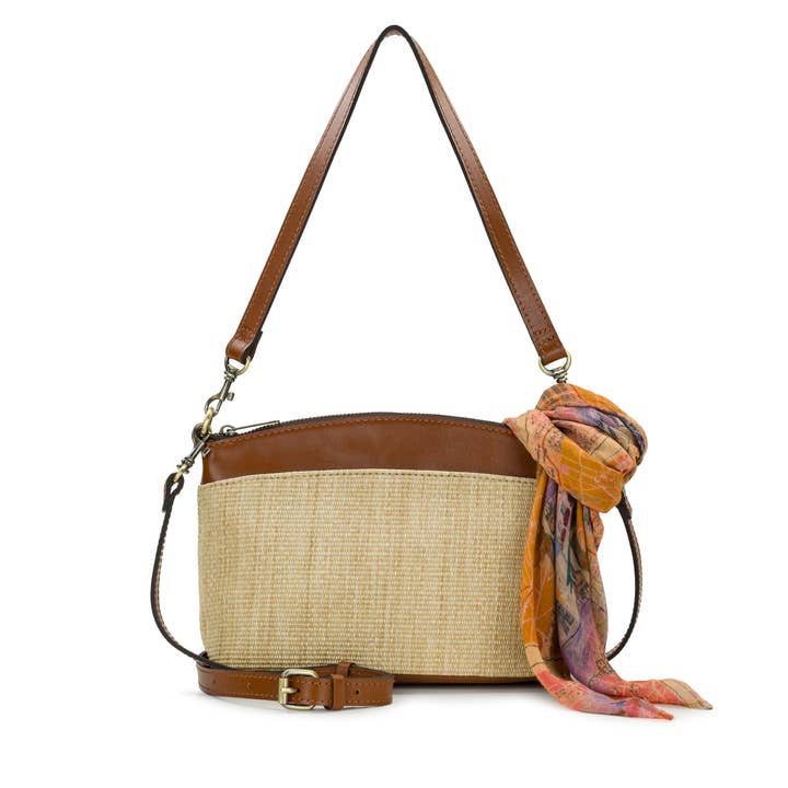 Arlee Crossbody with Scarf - European Natural Fine Weave for wholesale by Patricia Nash