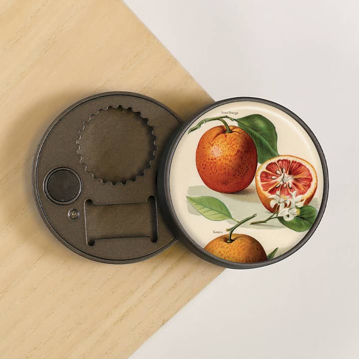Blood Orange Fruit Kitchen Cooler Magnet Bottle Opener for wholesale by Lucy Lu Designs