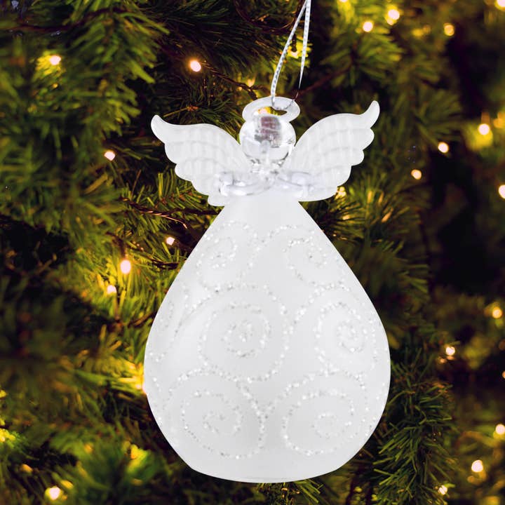 GeoCentral - Wholesale Ornament - Light Up Angel Ornament w/ Swirls1