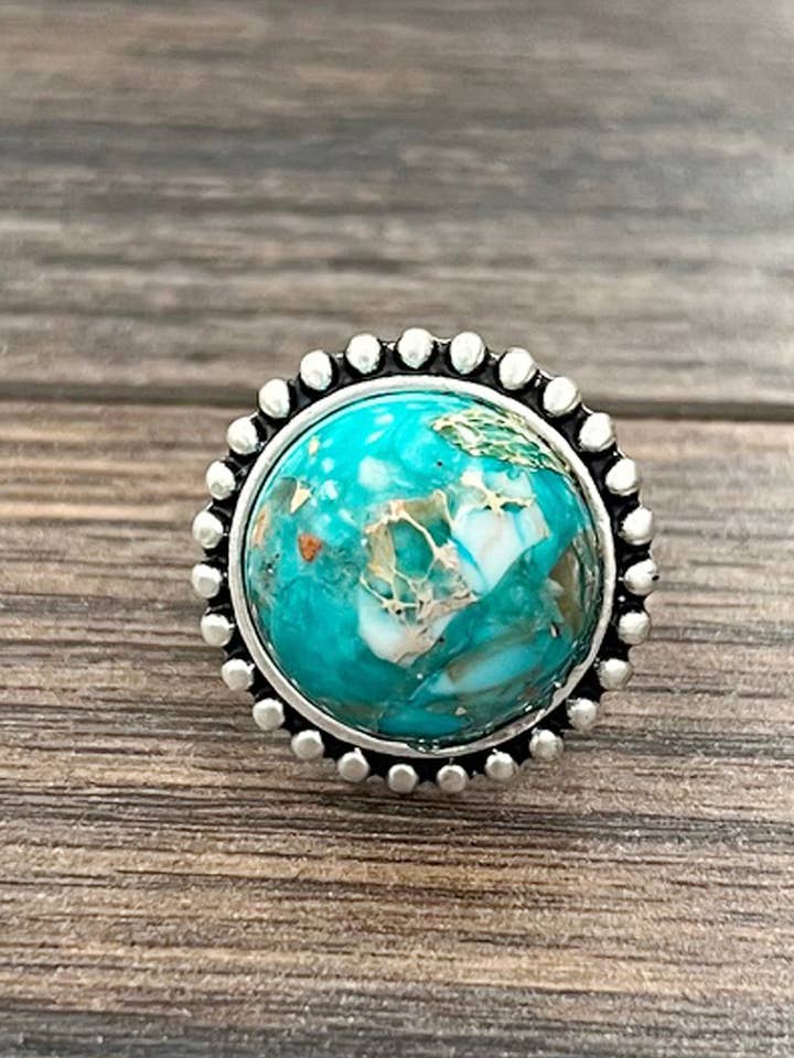 750548, Bague ajustable en pierre précieuse de 18 mm pour la vente par ISAC Trading Inc