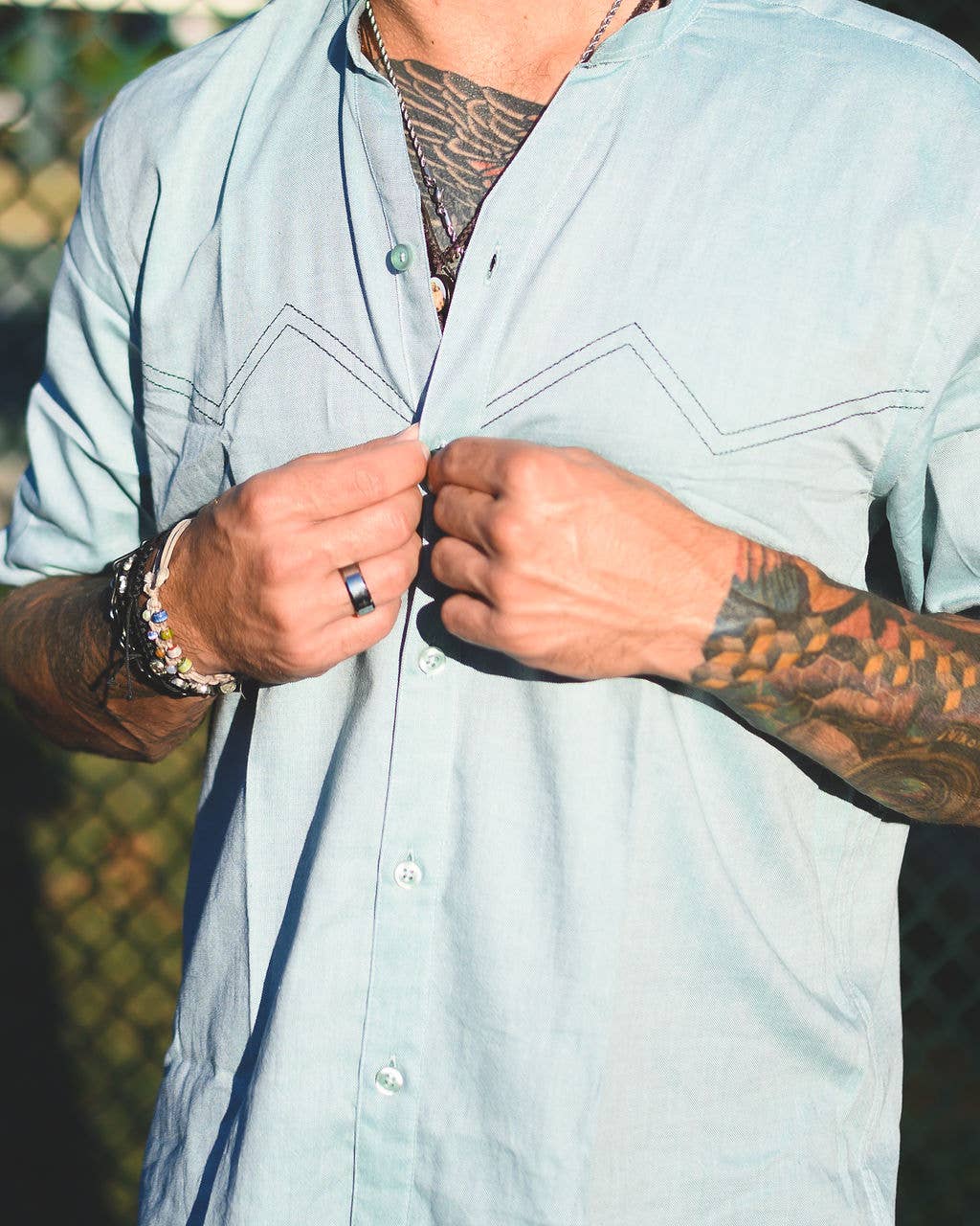 Am.A-Line Collections LLC - Wholesale Button Down Shirt - Men's - Enrich Men's Button Down Shirt Button-Up with Nehru Collar1