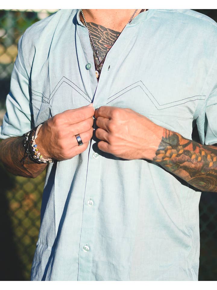 Am.A-Line Collections LLC - Wholesale Button Down Shirt - Men's - Enrich Men's Button Down Shirt Button-Up with Nehru Collar1