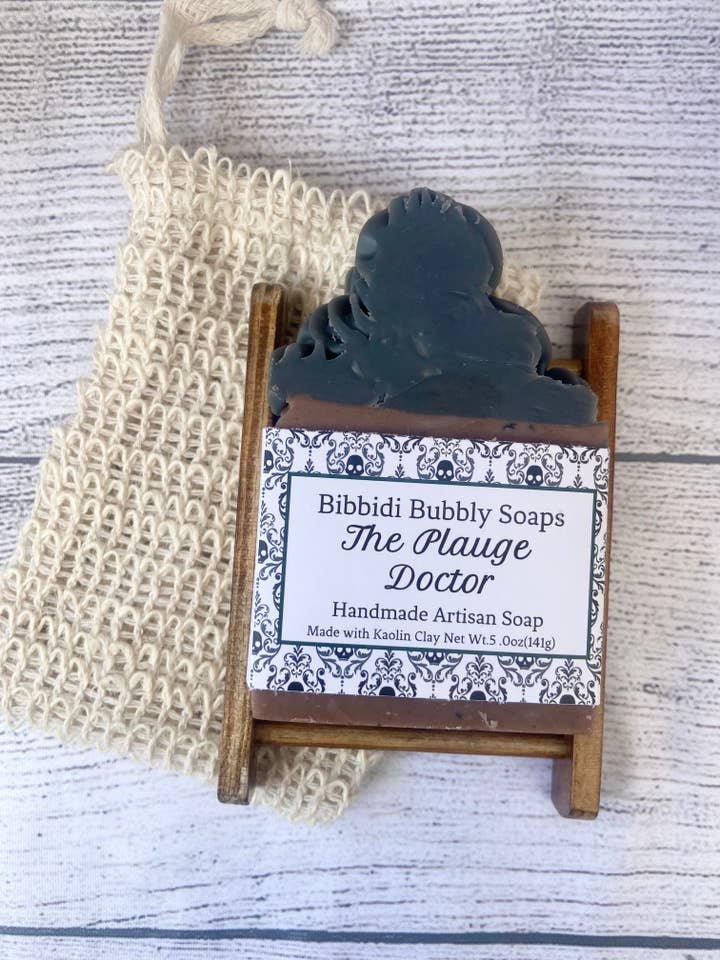 Plague Doctor Frosted Bar Soap Horror Fantasy Goth Bookstore for wholesale by Bibbidi Bubbly Soaps