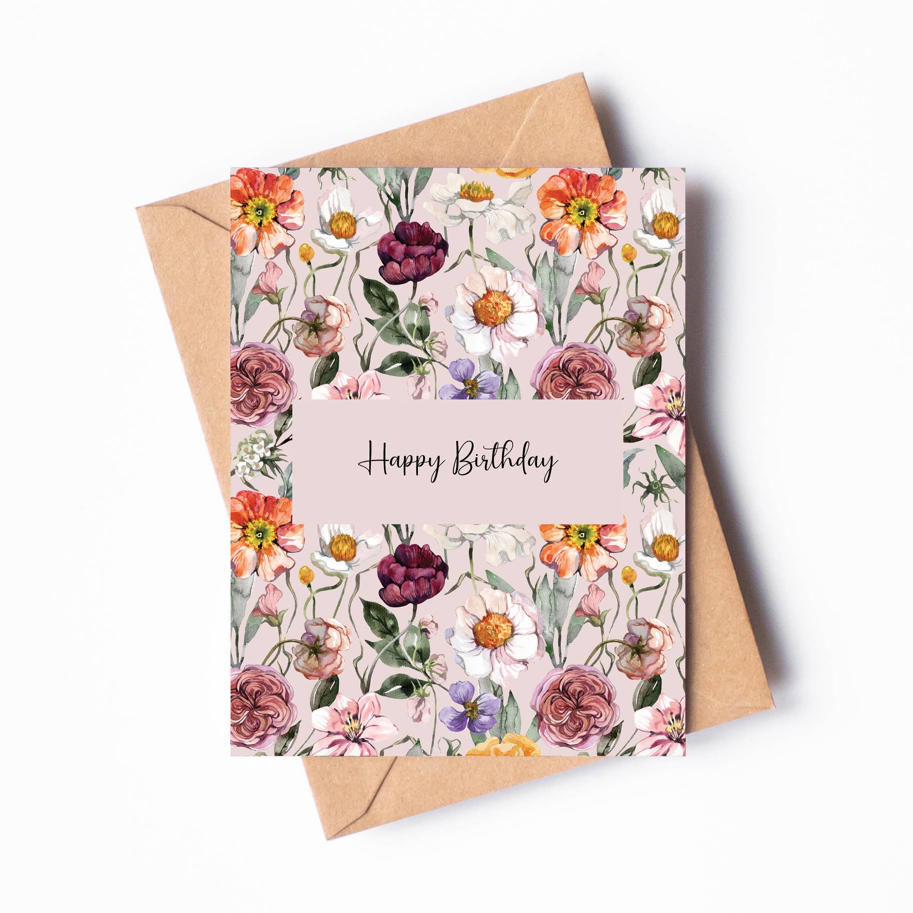 Oakwind Hollow – wholesale Birthday card – Mauve Floral Birthday Card BD07 Flowers Nature1