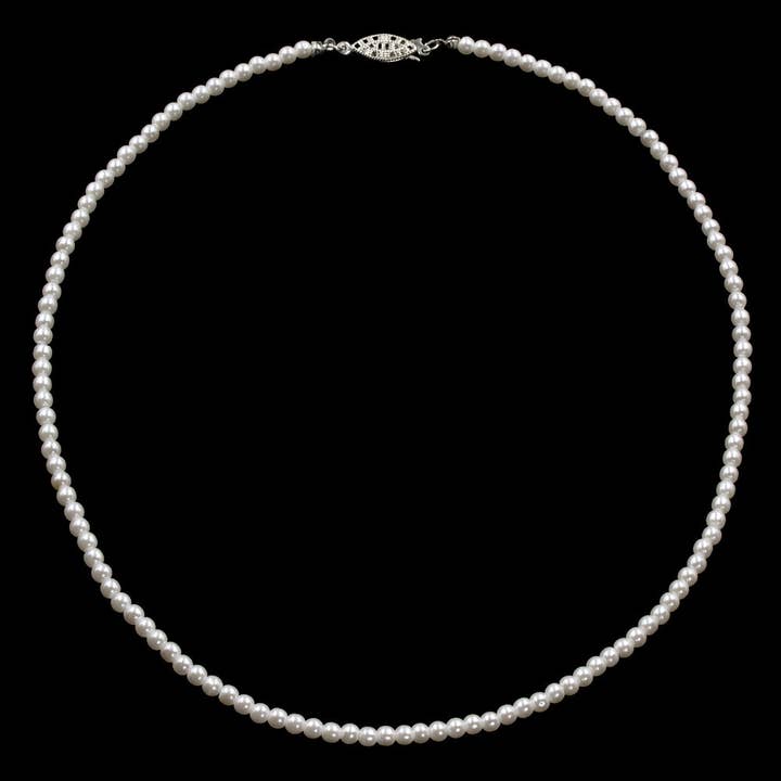 #9585 -20 - 4mm simulierte weiße Perlenkette - 20" für den Großhandel von Bridal Store Jewelry