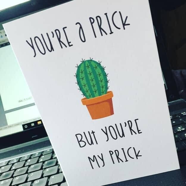 You’re a Prick Valentines card for wholesale by Scent with Profanity