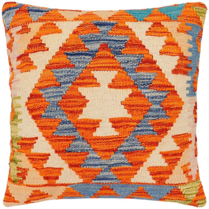 Bohemian Irina Turkish Hand-Woven Kilim Pillow - 18'' x 18'' for wholesale by Arshs Fine Rugs