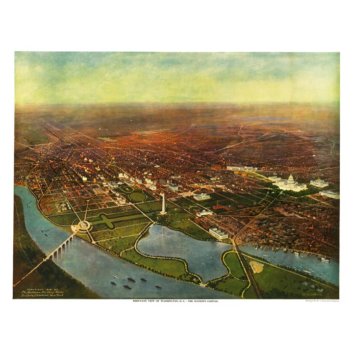 Ted's Vintage Art - Wholesale Map - Vintage Map of Washington, D.C., Washington DC 19164