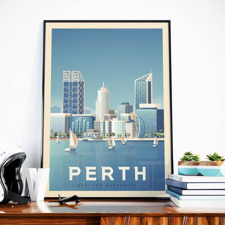 Perth - Australien rejseplakat for engroshandel hos Olahoop Travel Posters