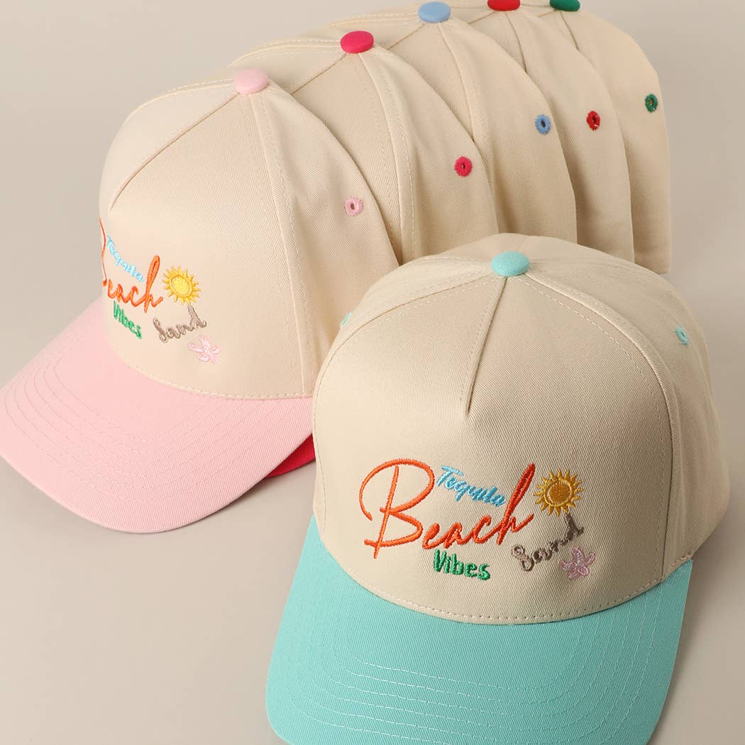 Fashion City - Wholesale Trucker Hat - Unisex - BEACH TEQUILA SAND VIBES Two-Tone Trucker Hat4