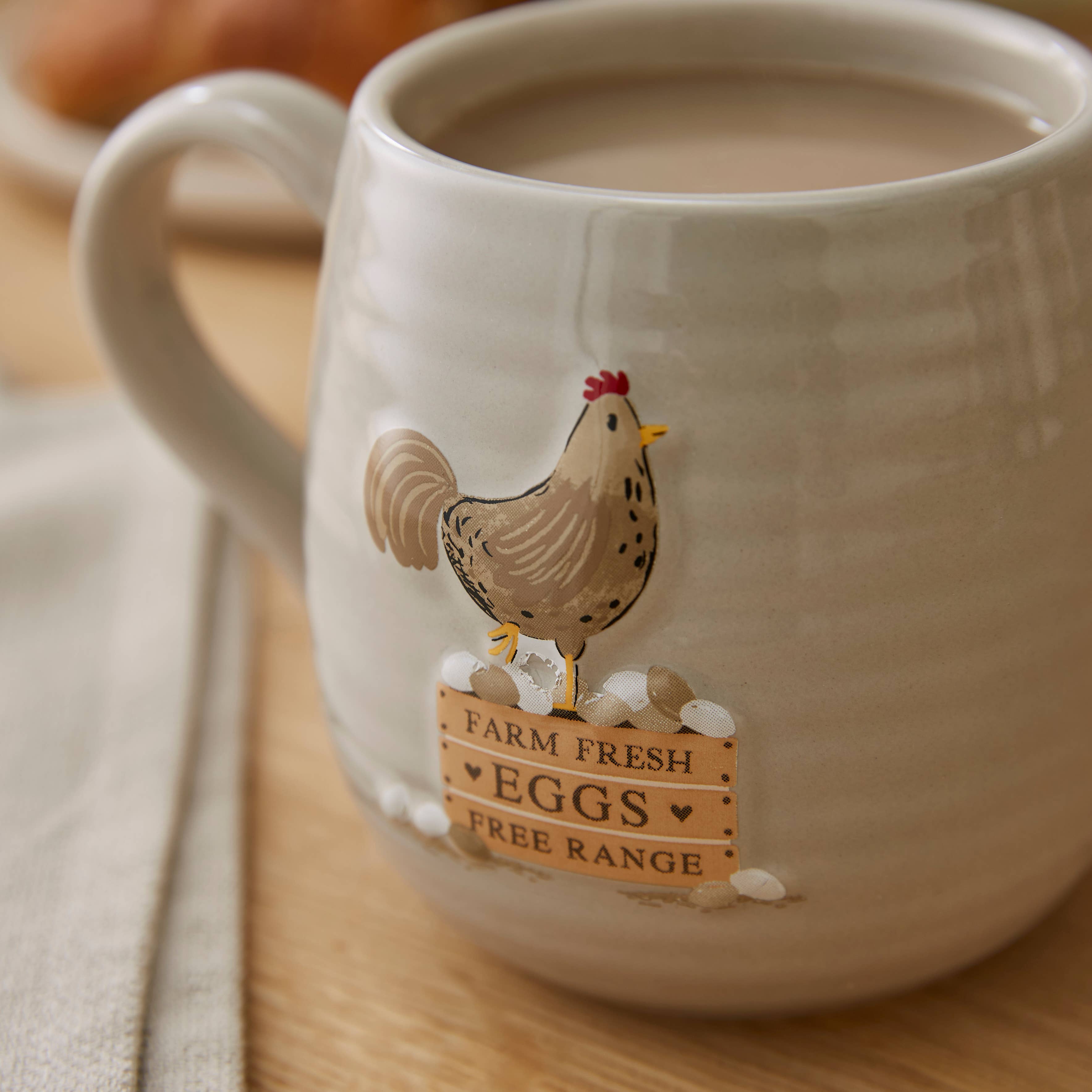 Beige Belly Mug - Farm Fresh Eggs Hen House Lane for wholesale on Faire1