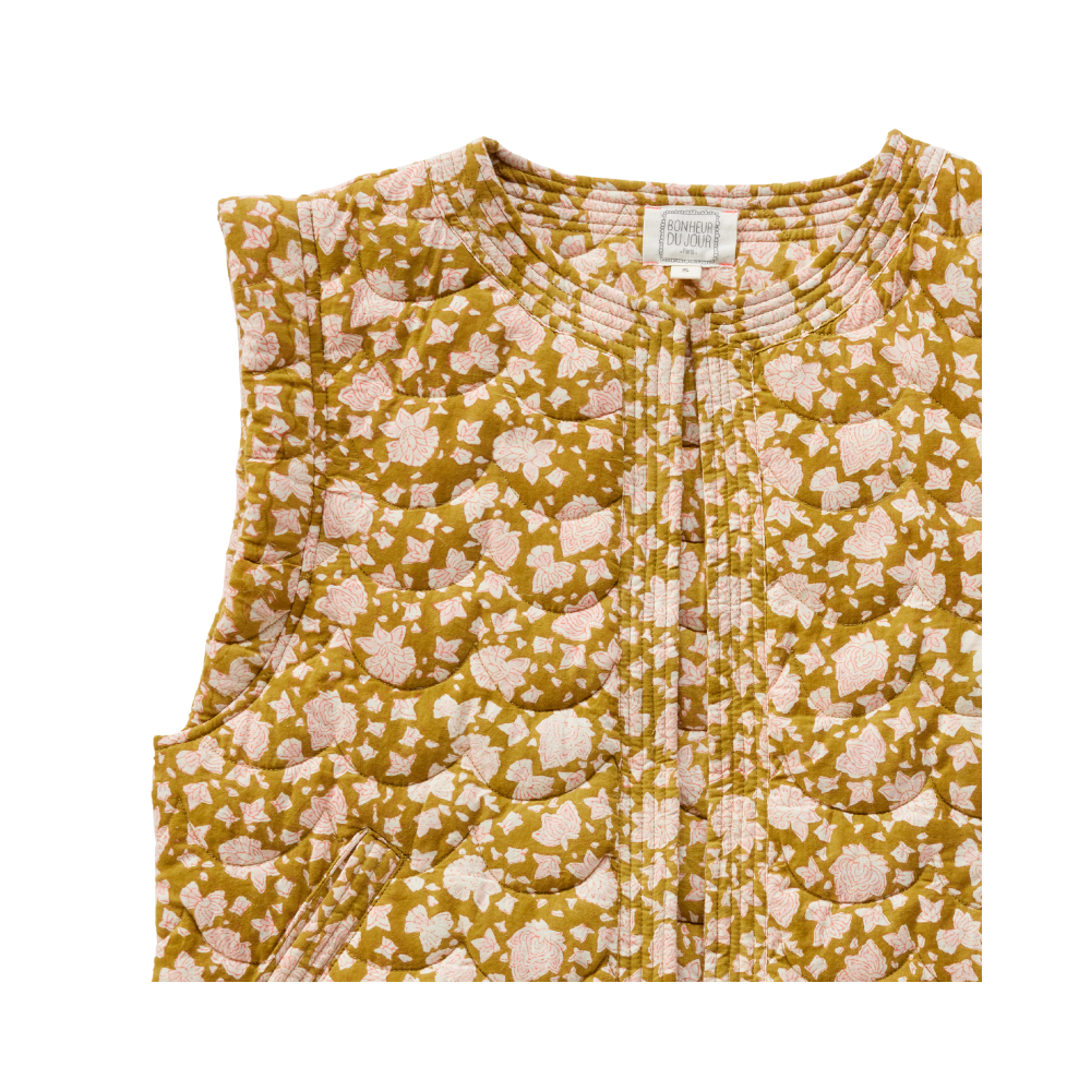 Bonheur du Jour - Wholesale Outerwear Vest - Women's - Cherry Women's Sleeveless Jacket - Arushi Bronze Green1